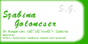 szabina goloncser business card